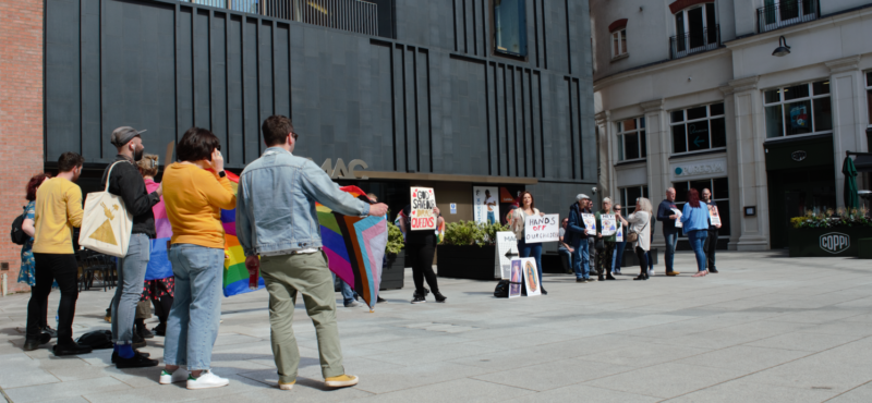 Protest at Drag Queen Story Time at The Mac in Belfast, 31 July 2022 [copyright Lee Hurley]
