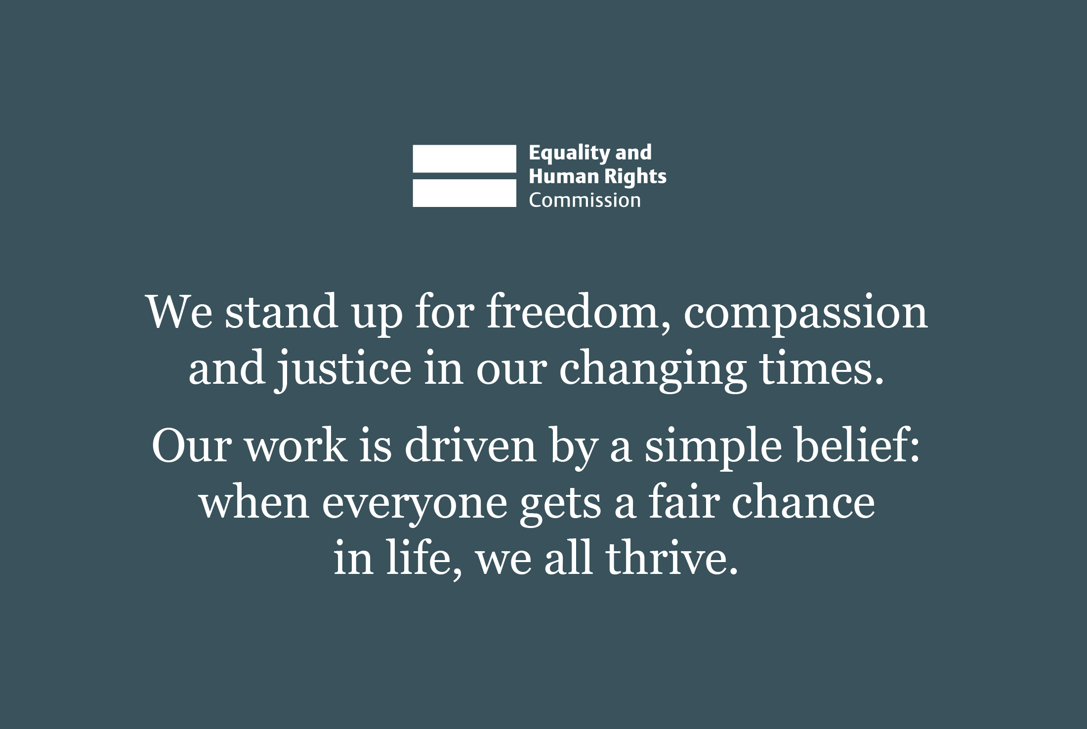 EHRC are representing LGB Alliance in court and this is one of their ads trying to explain what they do. It shows their logo and reads "We stand up...