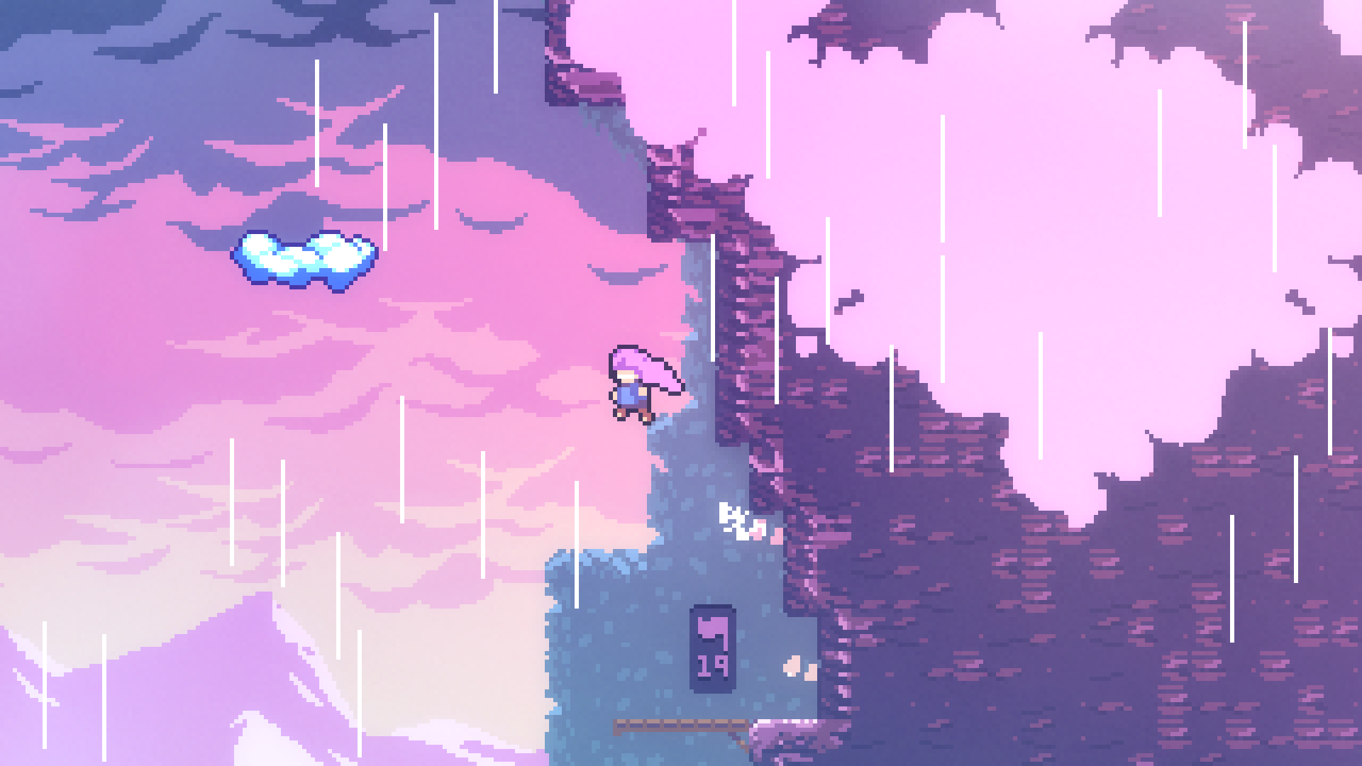 A screenshot from the video game Celeste. Just one of many video games someone could play instead of being Hogwarts Legacy streamers.