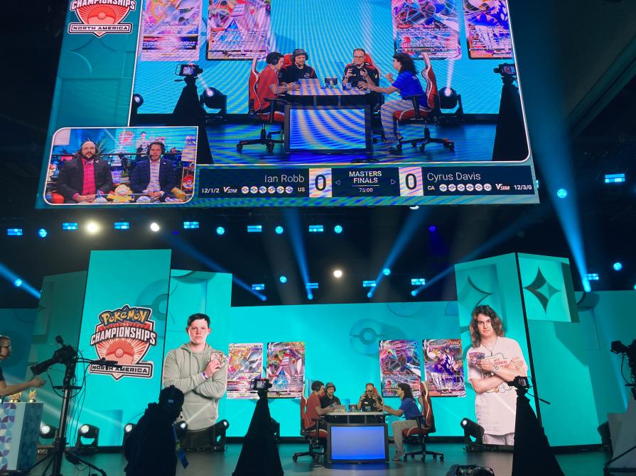 A photo of Cyrus Davis taking the win against Ian Robb at the Pokemon TCG World Championships photo credit Darin O'Meara