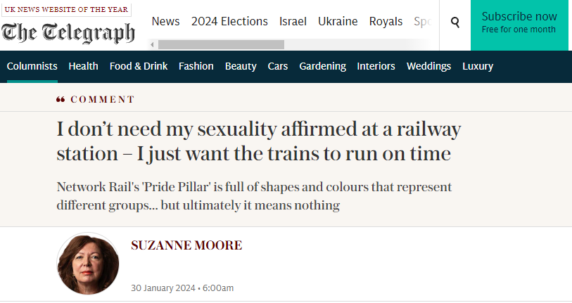 "I don’t need my sexuality affirmed at a railway station – I just want the trains to run on time Network Rail's 'Pride Pillar' is full of shapes an...