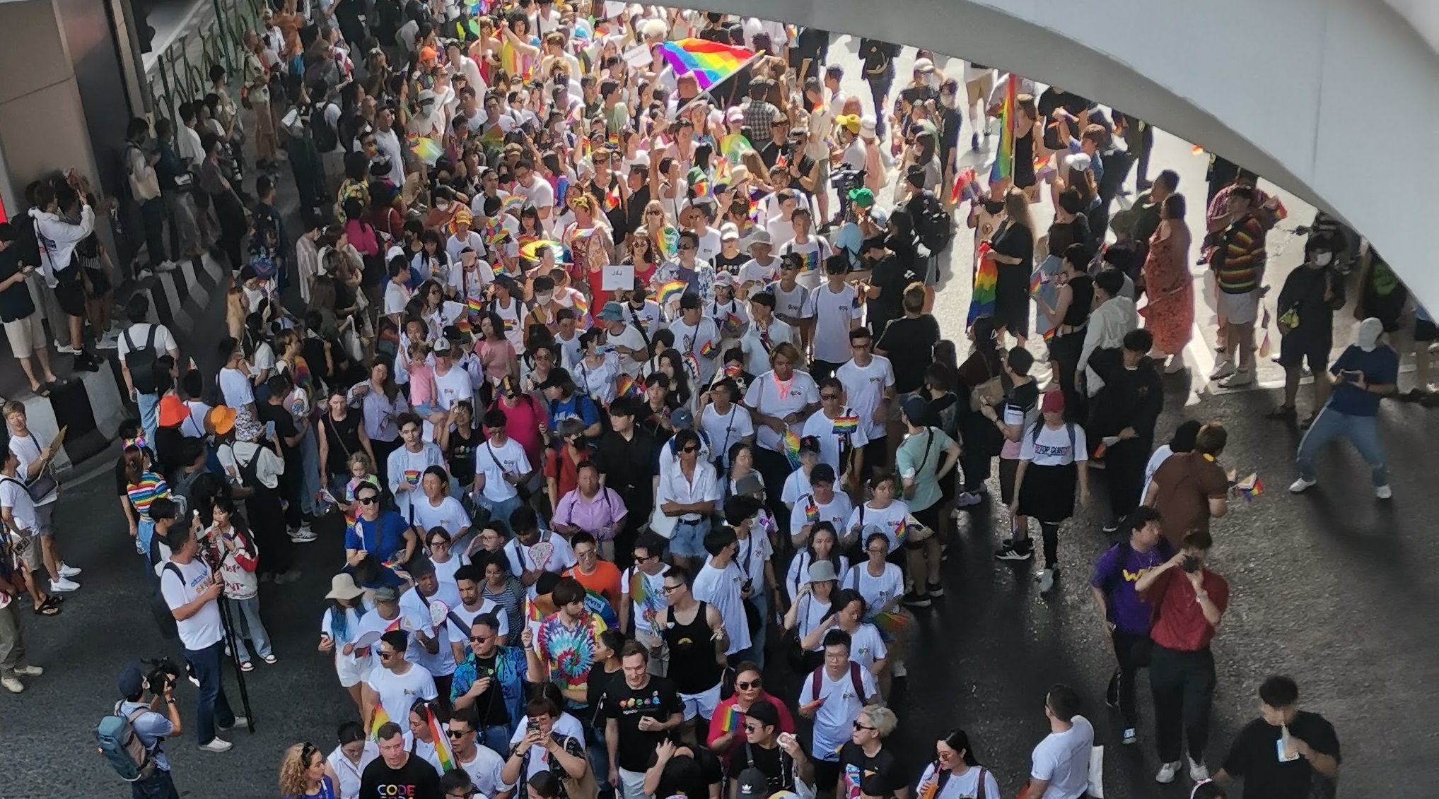 A photo showing some of the crowds at Bangkok Pride Parade 2023 showing a snippet of Life in Thailand for queer people. Credit OraMAAG via Wikimedi...