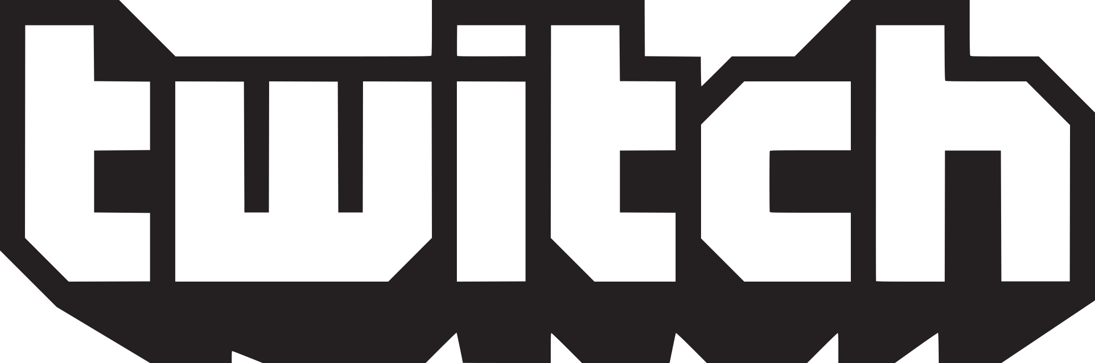 A large black and white Twitch.tv logo