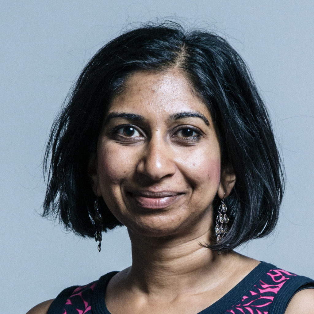 Official press portrait photograph of Suella Braverman one of the PM Candidates (PM candidates transphobia)