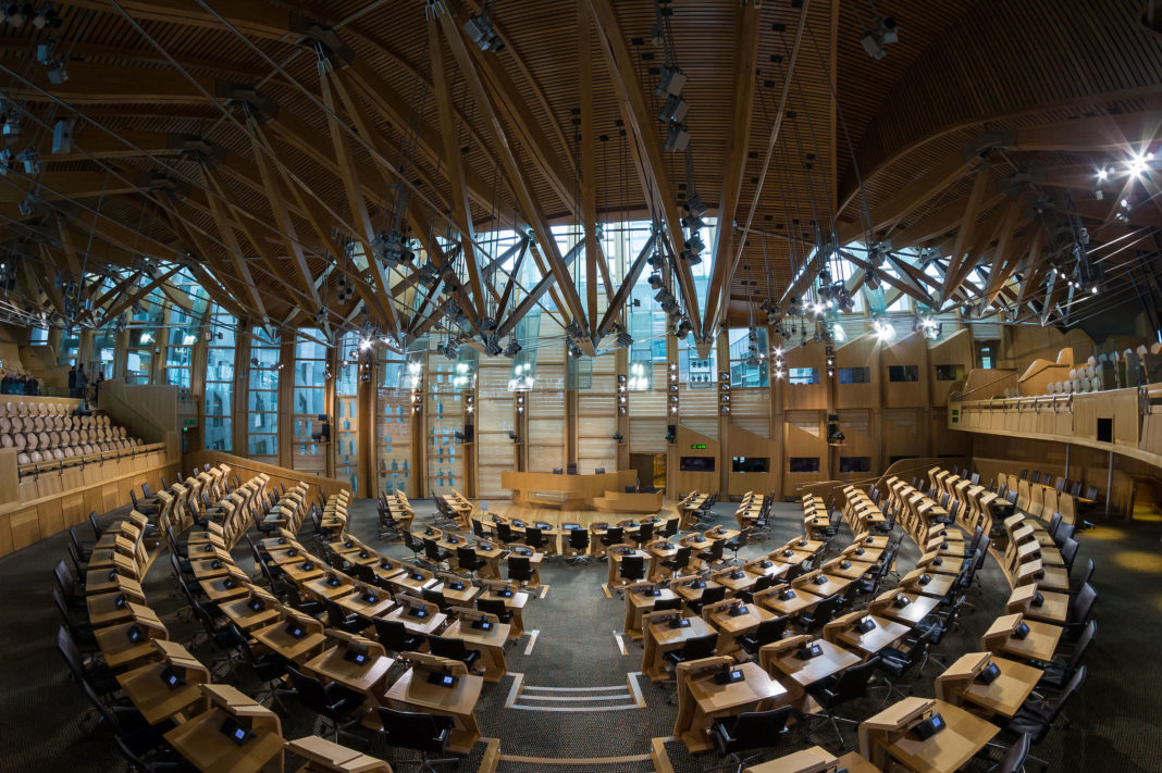 The Scottish Parliament debating chamber where Scottish GRA reform was recently debated