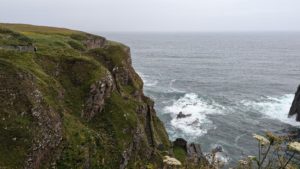 A photo of the Whaligoe Steps leading down from the cliffs to the sea